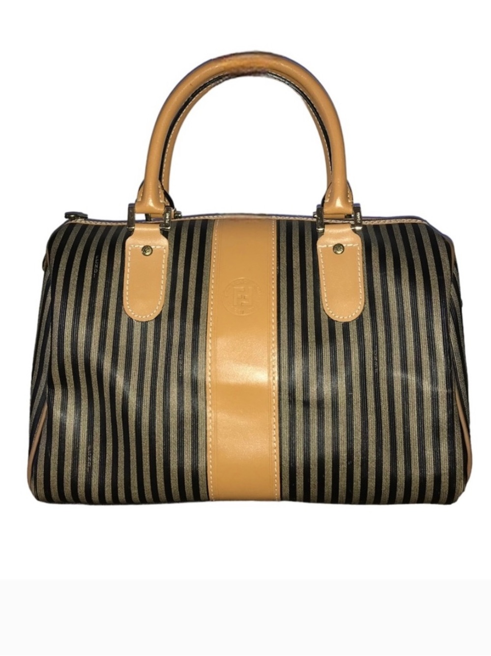Fendi penquin stripe Boston bag, vintage, like new